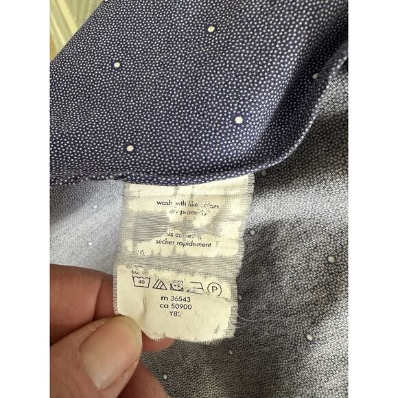 Michael Kors Blue White Dots Slim Fit Airsoft Cotton LS Button Down 17 32/33 - Picture 6 of 6